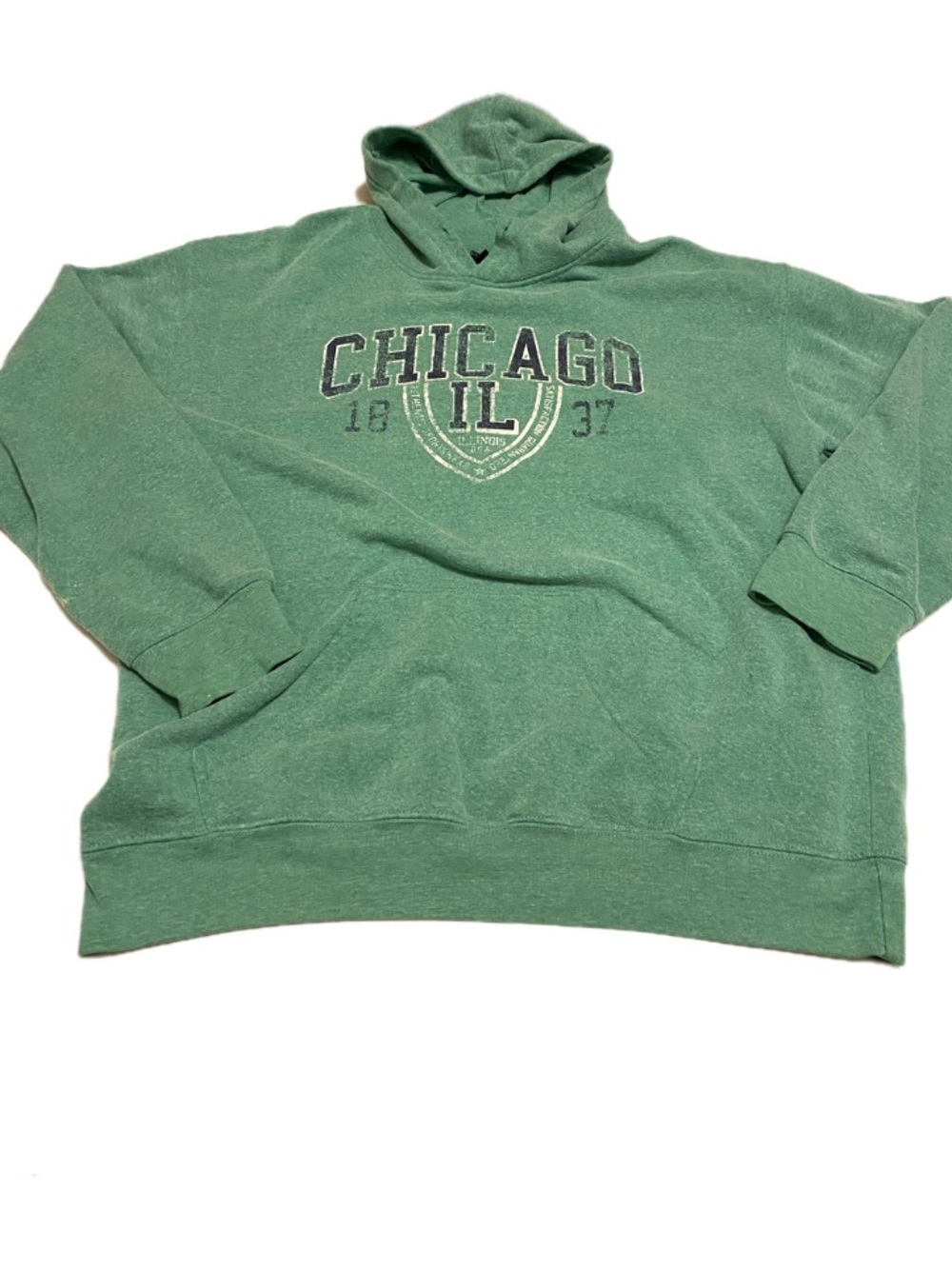 Point Sportswear Womens XL Green Long Sleeve Hoodie with Chicago IL 1837 Design